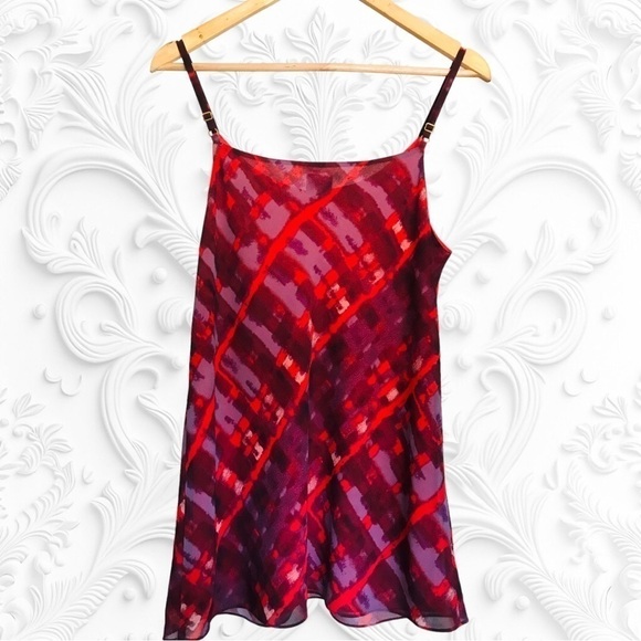 Cabi Red, Purple Watercolor Chiffon Cami Size Medium - Picture 2 of 5